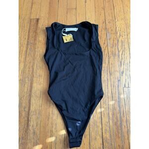 Lizette Collection Bodysuit Womens Small Black Shapewear Thong One Piece